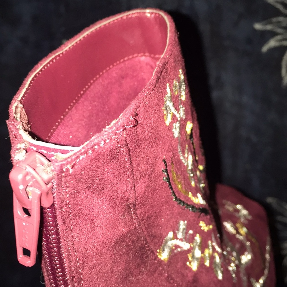 Burgundy boots with floral embroidery 💃🏻👠✨ - Picture 8 of 8
